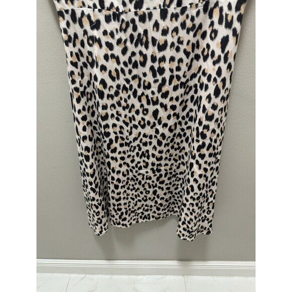 Loft Leopard Slit Midi Dress Size 4p Petite - Picture 3 of 6